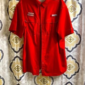 Ragin Cajuns Red Omni-Shade Columbia Short Sleeve PFG
